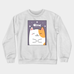 Dreaming Cat Among the Stars Crewneck Sweatshirt